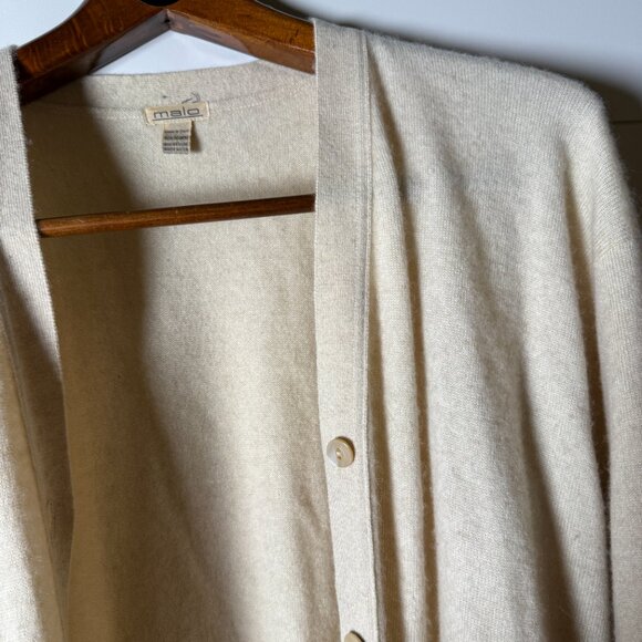 Malo 100% Cashmere Sweater Twin Set -Tank & Cardigan- Cream Size Small- Vintage - Picture 7 of 14